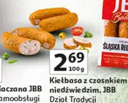Auchan Kiełbasa z czosnkiem niedźwiedzim, JBB oferta