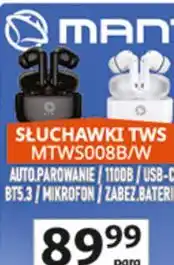 Auchan SŁUCHAWKI TWS MTWS008B/W Manta oferta
