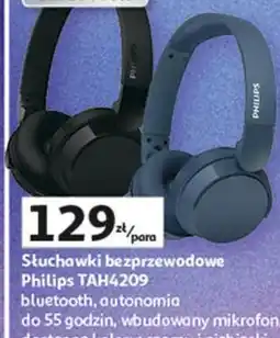Auchan Słuchawki bezprzewodowe Philips TAH4209 bluetooth oferta