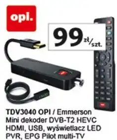 Auchan TDV3040 OPI / Emmerson Mini dekoder DVB-T2 HEVC HDMI, USB oferta