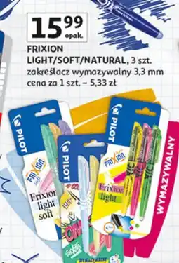 Auchan FRIXION LIGHT/SOFT/NATURAL, 3 szt. zakreślacz wymazywalny 3,3 mm oferta