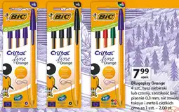 Auchan Długopisy Orange 4 szt., tusz niebieski lub czarny oferta