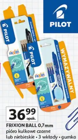 Auchan FRIXION BALL 0,7mm pióro kulkowe czarne lub niebieskie • 3 wkłady • gumka oferta