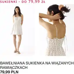 H&M BAWEŁNIANA SUKIENKA NA WIĄZANYCH RAMIĄCZKACH oferta