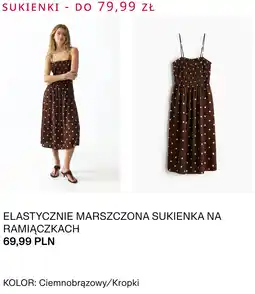 H&M ELASTYCZNIE MARSZCZONA SUKIENKA NA RAMIĄCZKACH H&M oferta