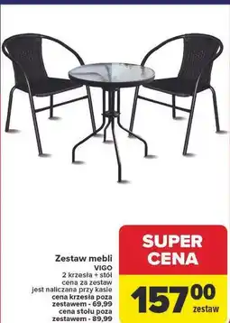 Carrefour Zestaw mebli VIGO 2 krzesła + stół oferta