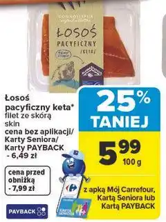 Carrefour Łosoś pacyficzny keta filet ze skórą oferta