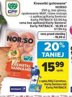 Carrefour Krewetki gotowane NORSO oferta