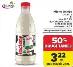 Carrefour Mleko świeże ŁACIATE oferta