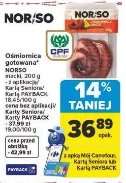 Carrefour Ośmiornica gotowana NORSO macki oferta