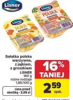 Carrefour Sałatka polska warzywna, z jajkiem, z groszkiem LISNER oferta