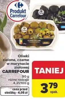 Carrefour Oliwki zielone, czarne w marynacie ziołowej CARREFOUR oferta