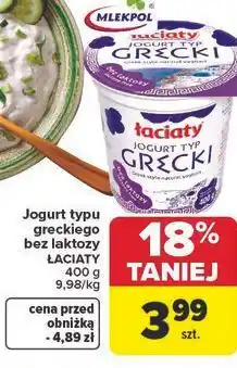 Carrefour Jogurt typu greckiego bez laktozy Łaciate oferta