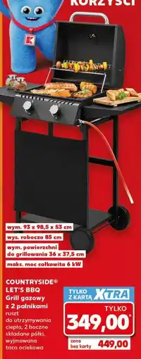 Kaufland COUNTRYSIDE LET'S BBQ Grill gazowy z 2 palnikami ruszt oferta