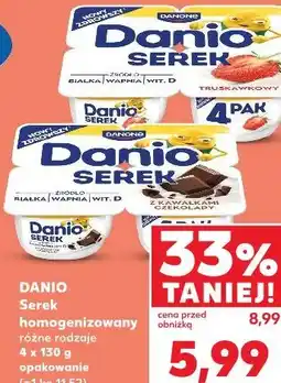 Kaufland Danio Serek homogenizowany różne rodzaje 4 x 130 g opakowanie oferta