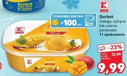 Kaufland Kaufland Classic Sorbet mango, cytryna lub czarna porzeczka 1 l opakowanie oferta