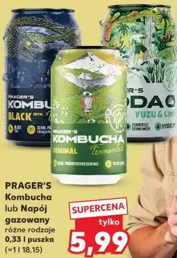 Kaufland Prager's Kombucha lub Napój gazowany różne rodzaje 0,33 l puszka oferta