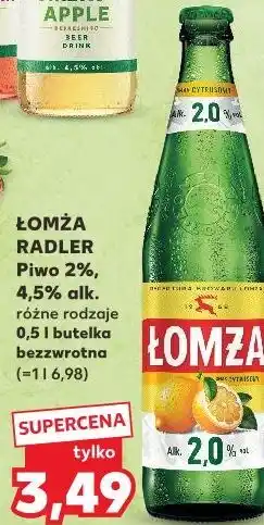 Kaufland ŁOMŻA RADLER Piwo 2%, 4,5% alk. różne rodzaje 0,5 l butelka bezzwrotna oferta