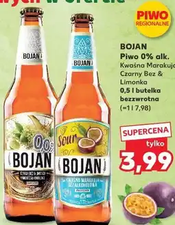 Kaufland BOJAN Piwo 0% alk. Kwaśna Marakuja, Czarny Bez & Limonka 0,5 l butelka bezzwrotna oferta