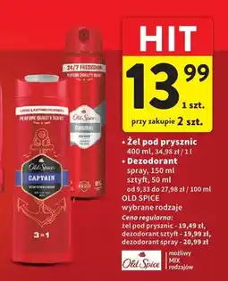 Intermarche Dezodorant Old Spice wybrane rodzaje oferta