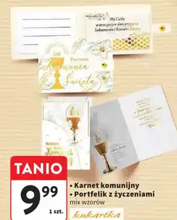 Intermarche Karnet komunijny Portfelik z życzeniami mix wzorów komunia oferta