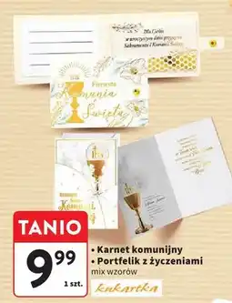 Intermarche Karnet komunijny Portfelik z życzeniami mix wzorów oferta