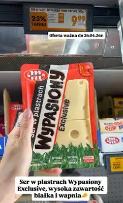 Biedronka Ser w plastrach Wypasiony Exclusive wysoka zawartość białka i wapnia oferta