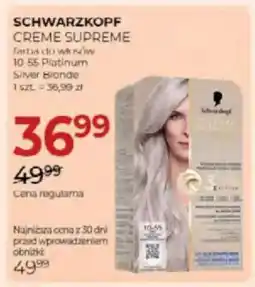 Jawa Drogerie Schwarzkopf creme supreme farba do włosów 10-55 platinum silver blonde oferta