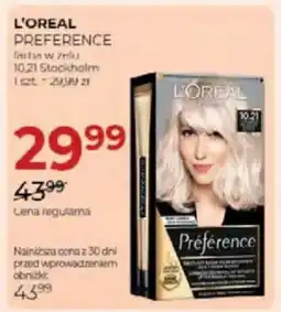 Jawa Drogerie L'oreal preference farba w żelu 10.21 stockholm oferta