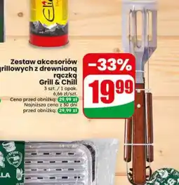 Dino Zestaw akcesoriów grillowych z drewnianą rączką Grill & Chill 3szt oferta