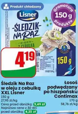 Dino Śledzik Na Raz w oleju z cebulką XXL Lisner oferta