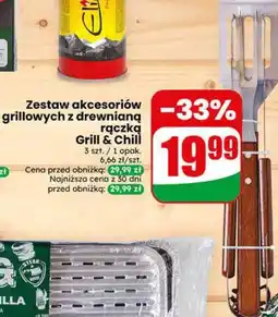 Dino Zestaw akcesoriów grillowych z drewnianą rączką Grill & Chill 3 szt. / 1 opak oferta