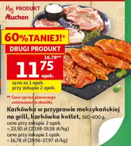 Auchan Karkówka w przyprawie meksykańskiej na grill, karkówka kotlet oferta