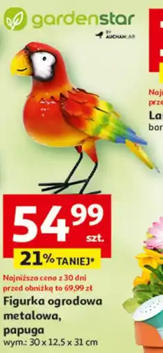 Auchan Figurka ogrodowa metalowa, papuga oferta