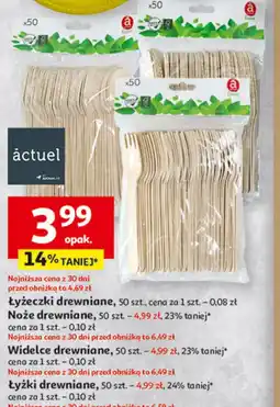 Auchan Łyżeczki drewniane, 50 szt oferta