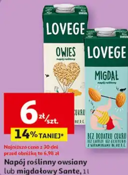 Auchan Napój roślinny owsiany lub migdałowy Sante oferta