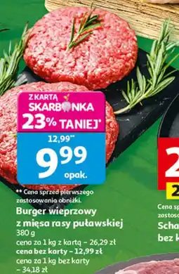 Auchan Burger wieprzowy z mięsa rasy puławskiej oferta