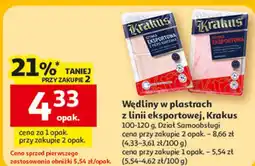 Auchan Wędliny w plastrach z linii eksportowej, Krakus oferta