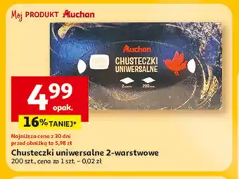 Auchan Chusteczki uniwersalne 2-warstwowe Auchan oferta