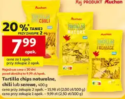 Auchan Tortilla chips naturalne, chili lub serowe oferta