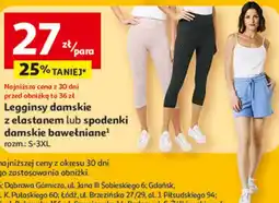 Auchan Legginsy damskie z elastanem lub spodenki damskie bawełniane Inextenso oferta