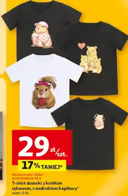 Auchan T-shirt damski z krótkim rękawem, z nadrukiem kapibary oferta