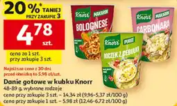 Auchan Danie gotowe w kubku Knorr 48-89 g, wybrane rodzaje oferta