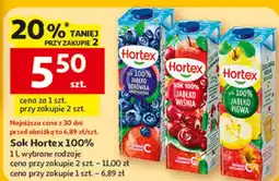 Auchan Sok Hortex 100% 1 l, wybrane rodzaje oferta
