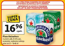 Auchan Piwo Heineken 4 x 0,5 l, alk. 0-5% vol., w puszce, wybrane rodzaje oferta