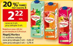 Auchan Napój Hortex 1 l, wybrane rodzaje oferta