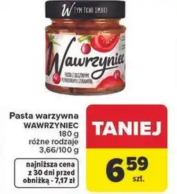 Carrefour Pasta warzywna WAWRZYNIEC 180 g różne rodzaje oferta