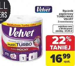 Carrefour Ręcznik papierowy TURBO MAXI VELVET 3-warstwowy oferta