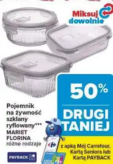 Carrefour Pojemnik na żywność szklany ryflowany MARIET FLORINA różne rodzaje oferta