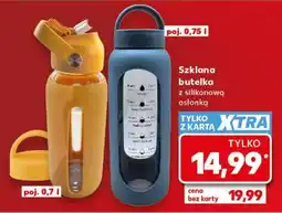 Kaufland Szklana butelka z silikonową osłonką oferta